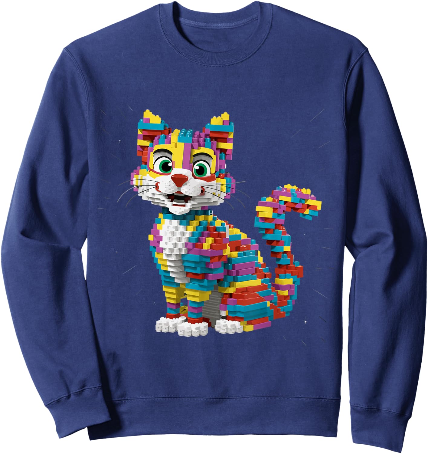 Master Builder Kids Building Blocks Cat Brick Builder Sweatshirt - Sweatshirt | Navy