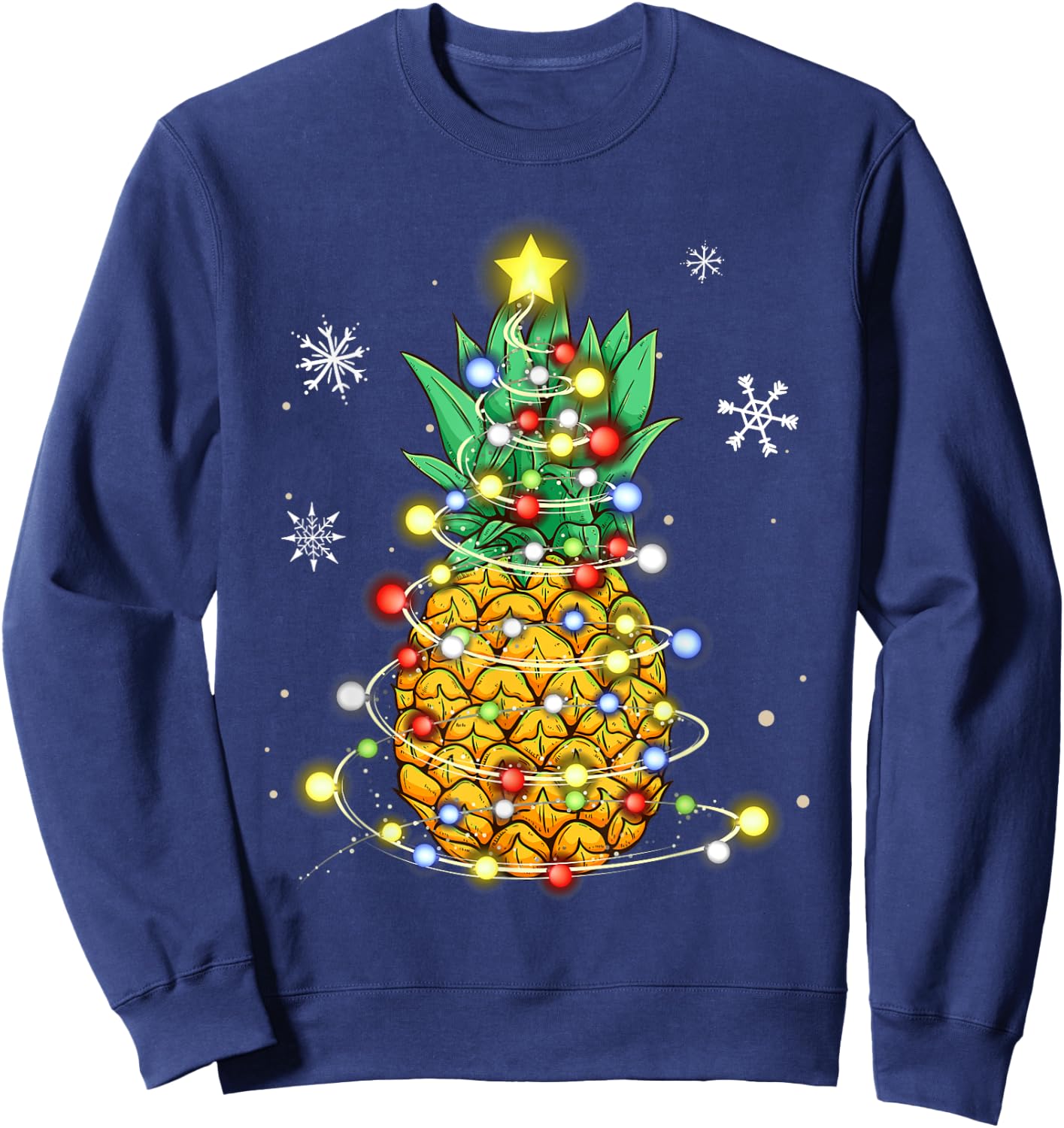 Pineapple Christmas Shirt -Kids Black Small Christmas Tree Sweatshirt - Sweatshirt | Navy
