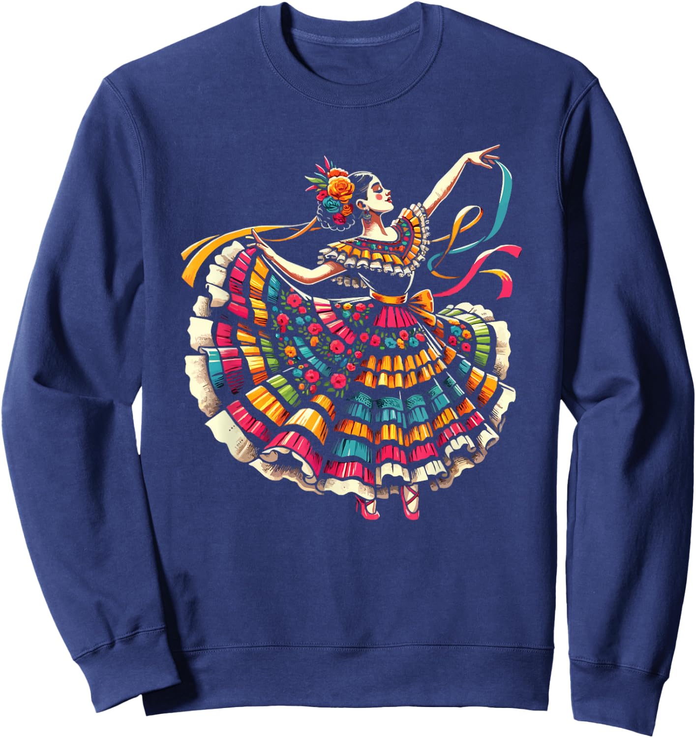 Ballet Folklorico Dancer Mexico Traditional Mexican Dance Sweatshirt - Sweatshirt | Navy