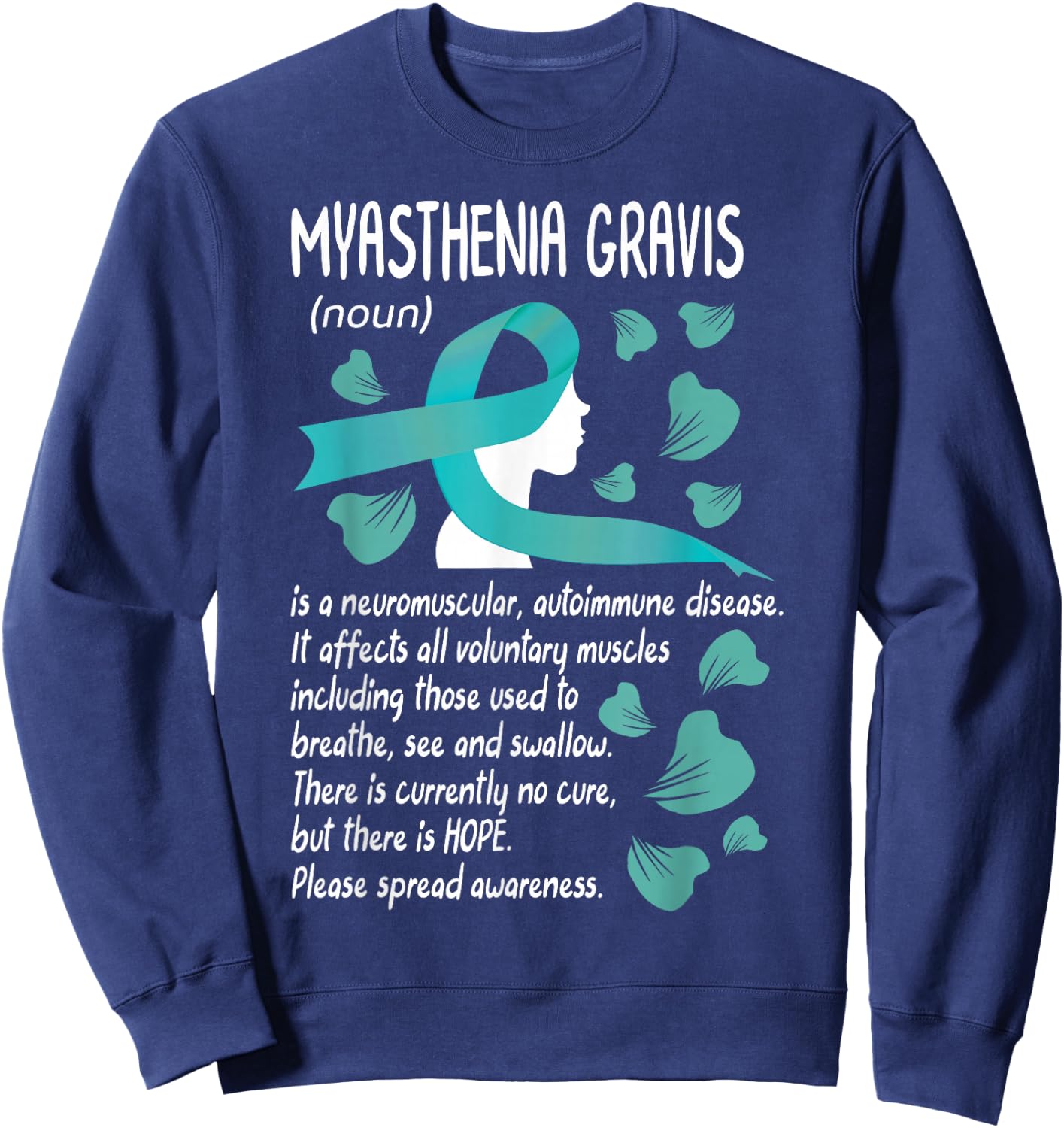 MG Awareness Myasthenia Gravis Neuromuscular Disease Family Sweatshirt - Sweatshirt | Navy