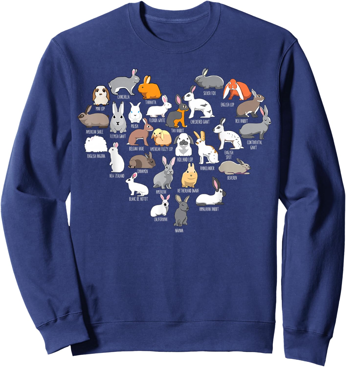 Love Bunnies Funny Rabbit Heart Small Sweatshirt - Sweatshirt | Navy
