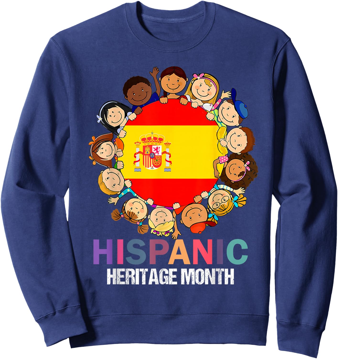 hsipanic heritage month, spain flag Boy Kids Girl Sweatshirt - Sweatshirt | Navy