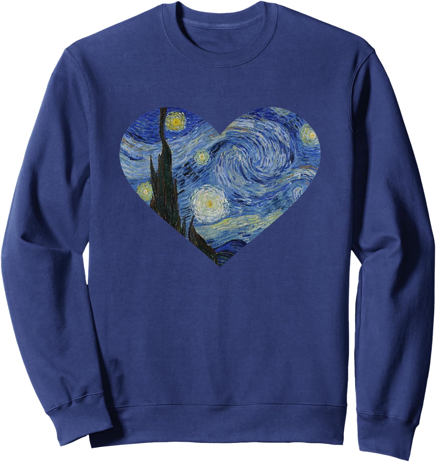 Starry Night Heart by Vincent van Gogh | Famous Painting Sweatshirt - Sweatshirt | Navy