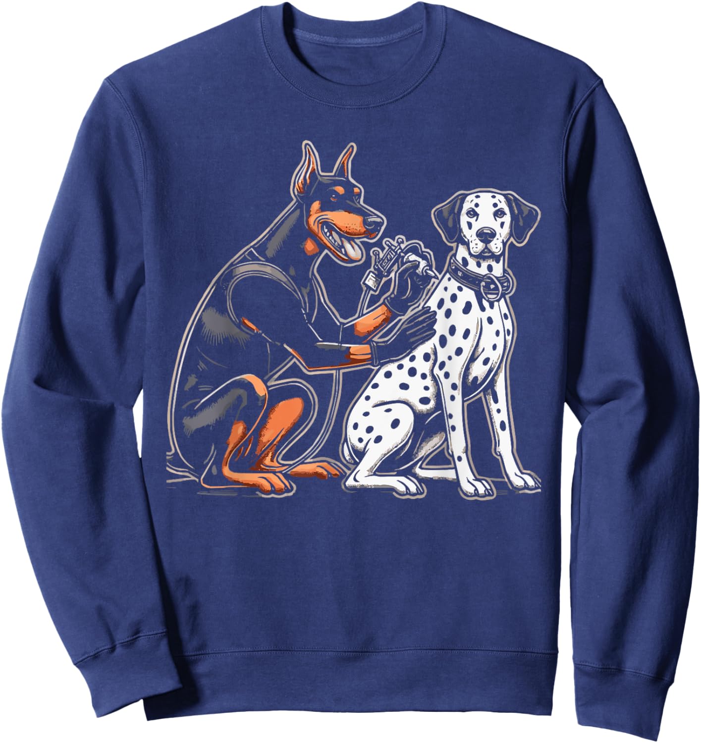 Funny Dog Tattoo Artist Tatoos Humor Men Women Sweatshirt - Sweatshirt | Navy