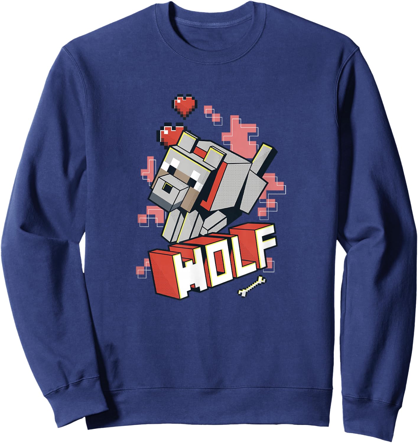 Minecraft Wolf Hero Love Sweatshirt - Sweatshirt | Navy
