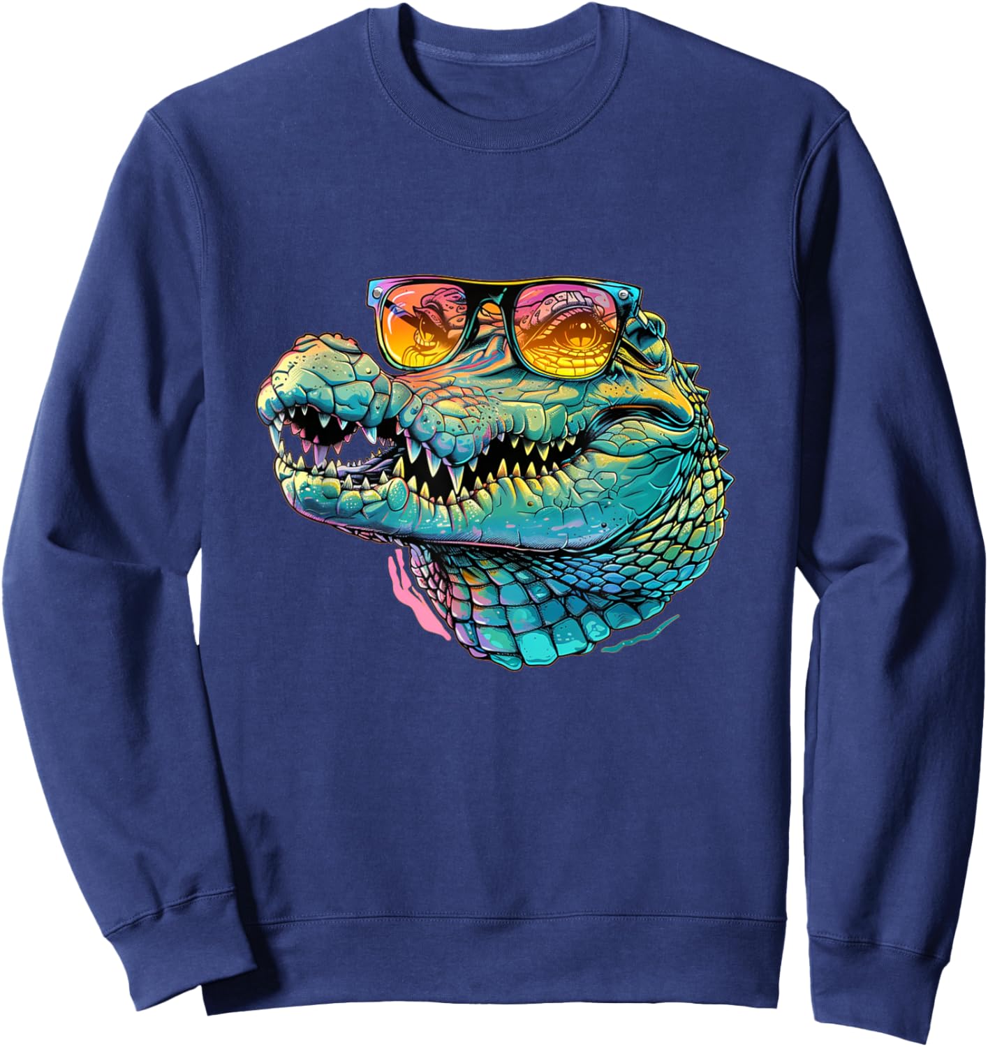 Nice Crocodile Costume with Sunglasses for Boys and Girls Sweatshirt - Sweatshirt | Navy