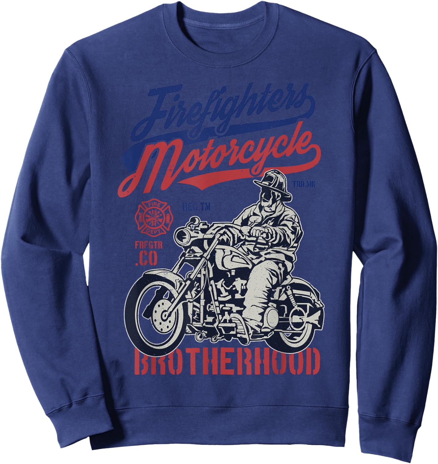 Classic Fireman Motorcycle Brotherhood Gift Sweatshirt - Sweatshirt | Navy