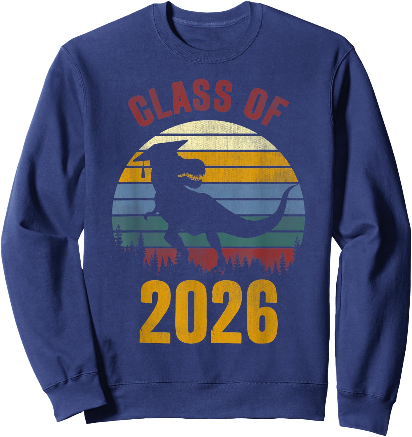 Dinosaur Class Of 2026 First Day 7th Grade Boys Kids Gift Sweatshirt - Sweatshirt | Navy