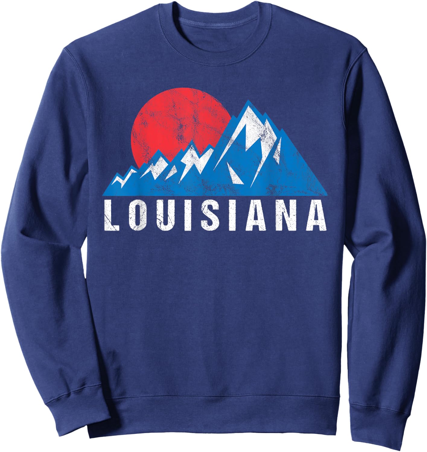 Retro Vintage Louisiana USA Mountains Sweatshirt - Sweatshirt | Navy