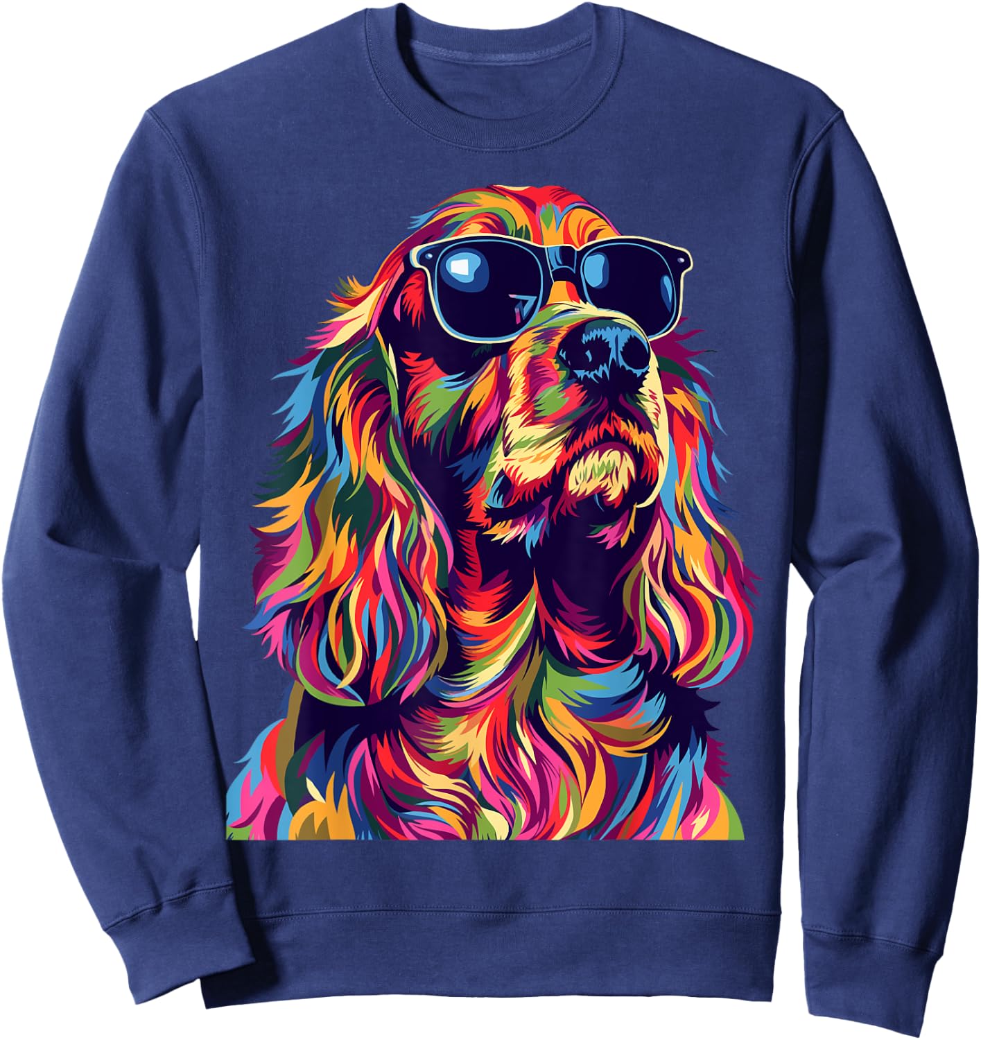 Cocker Spaniel Lovers Pop Art Funny English Cocker Spaniel Sweatshirt - Sweatshirt | Navy