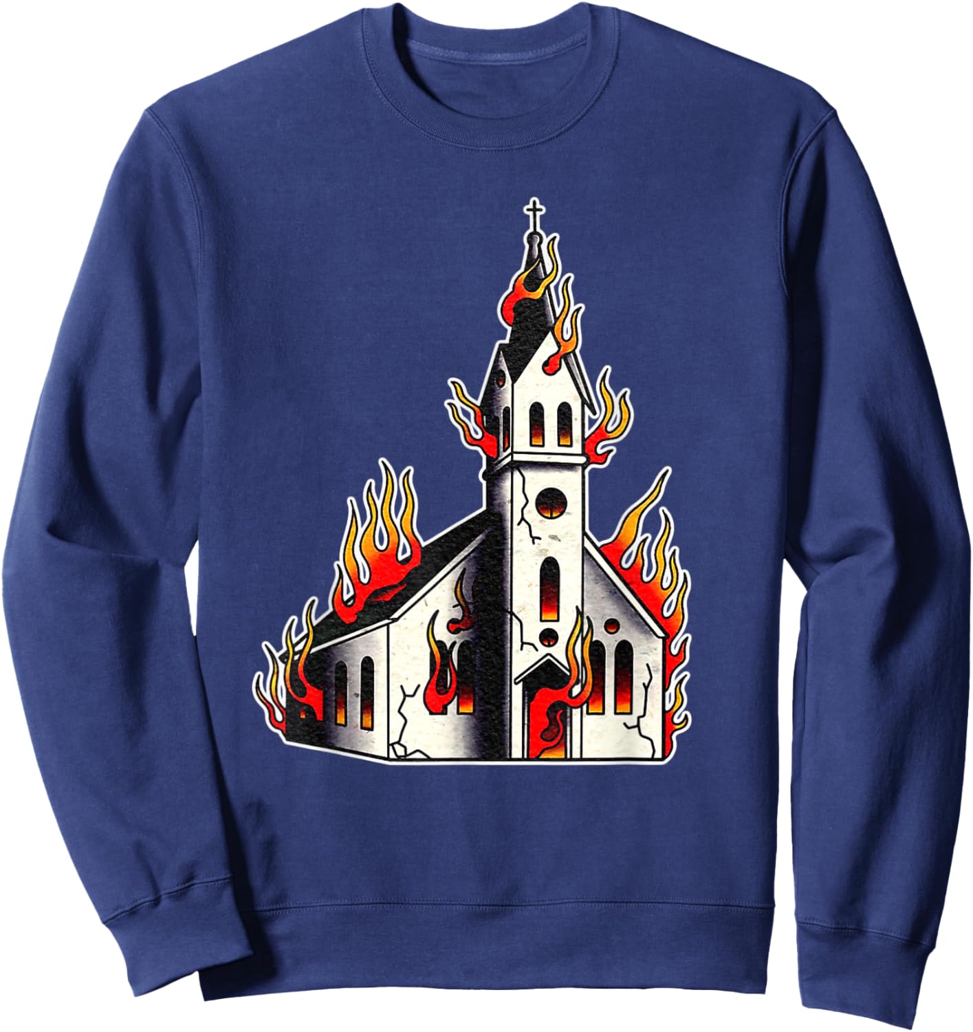Burning Church Sweatshirt - Sweatshirt | Navy