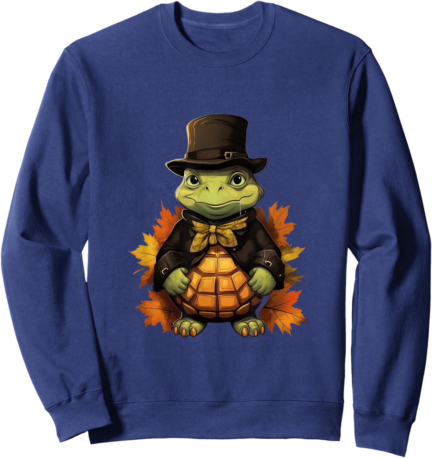 Thanksgiving Day Sea Turtle Pilgrim Fall Autumn Halloween Sweatshirt - Sweatshirt | Navy