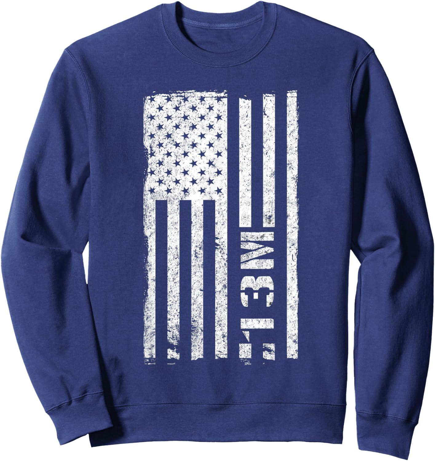 13M MLRS / HIMARS Crewmember Vintage American Flag Sweatshirt - Sweatshirt | Navy