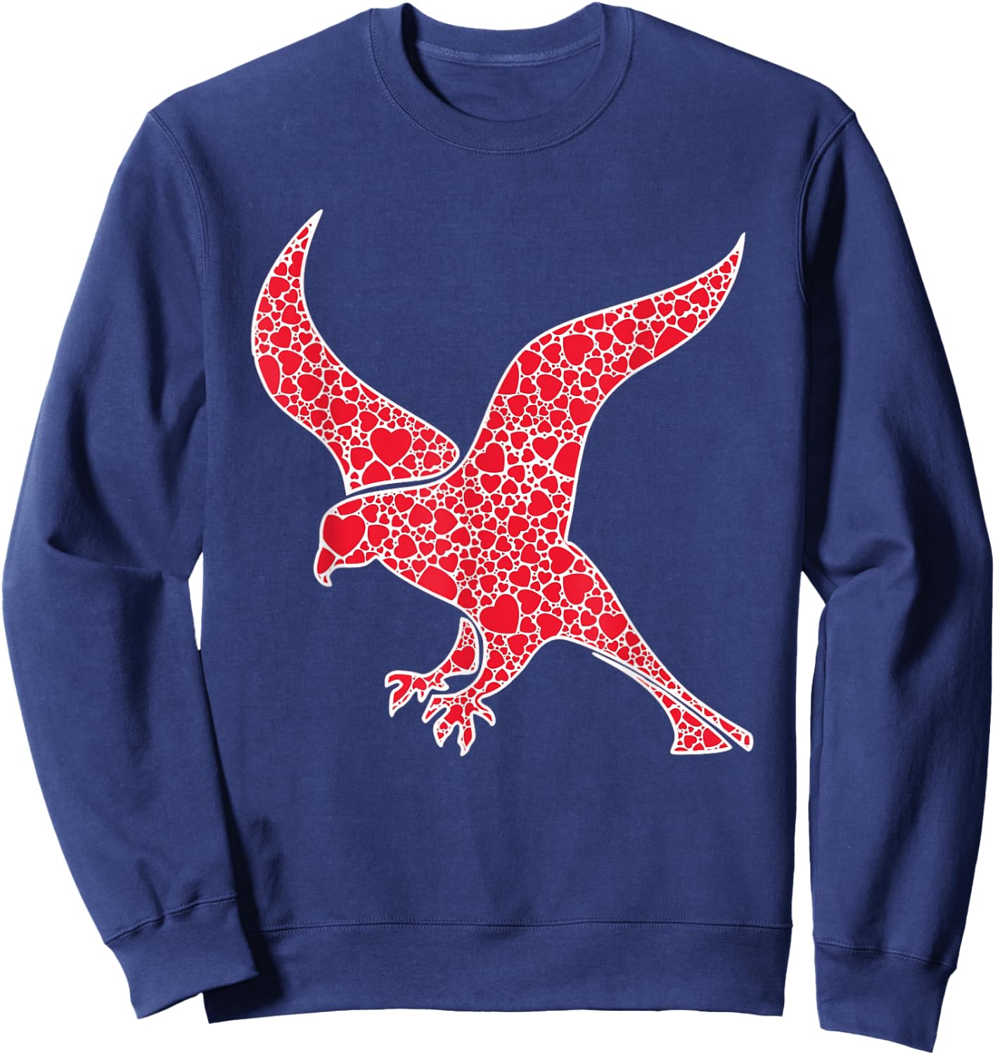Falcon Hearts Valentine's Day Hawk Bird Lover Girl Gift Sweatshirt - Sweatshirt | Navy