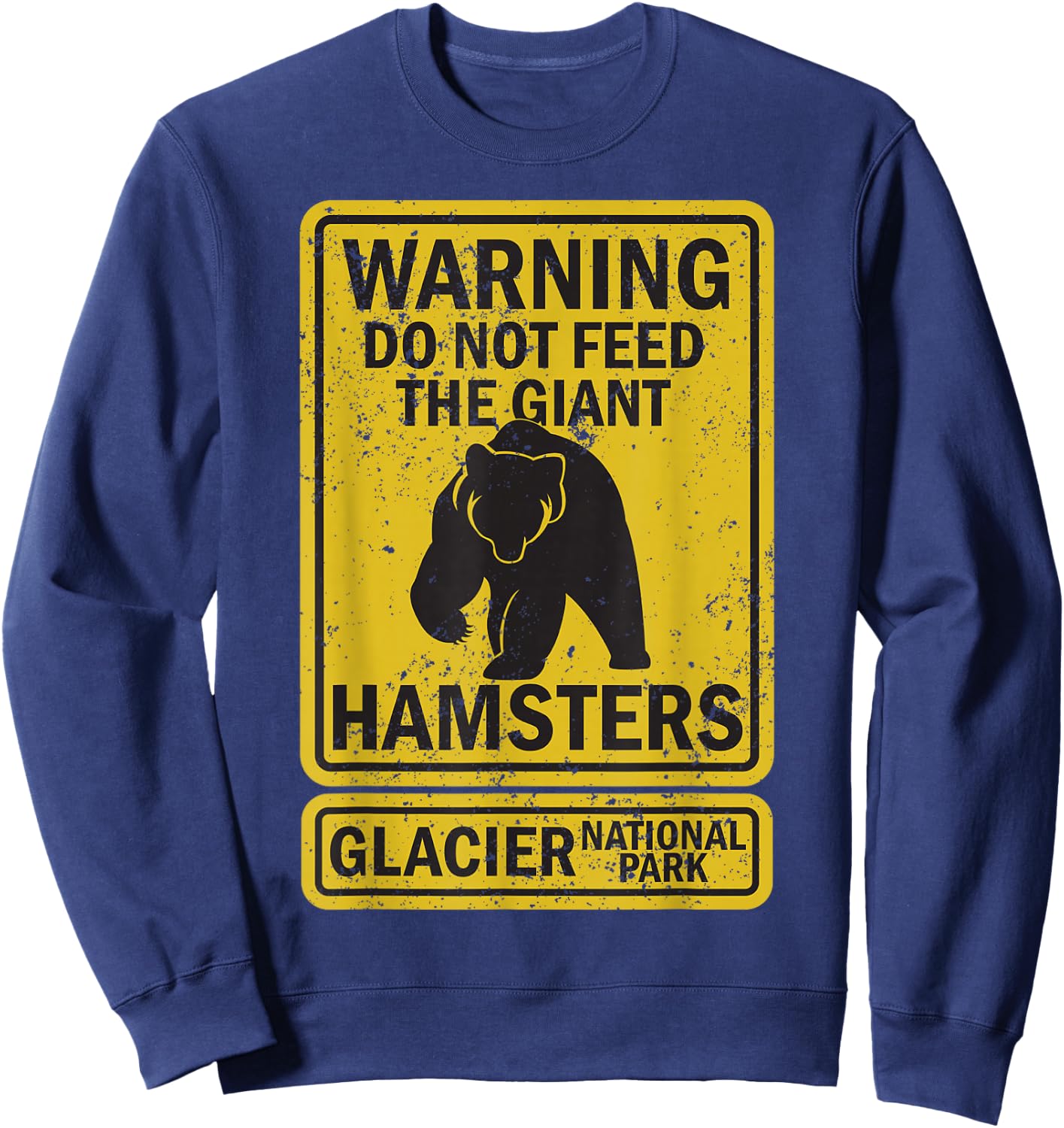 Funny Glacier National Park Grizzly Brown Bear Souvenir Gift Sweatshirt - Sweatshirt | Navy