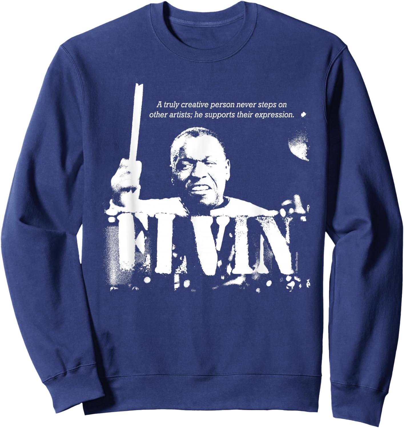 Elvin Jazz Wisdom Drummer Musician (1-color) Sweatshirt - Sweatshirt | Navy