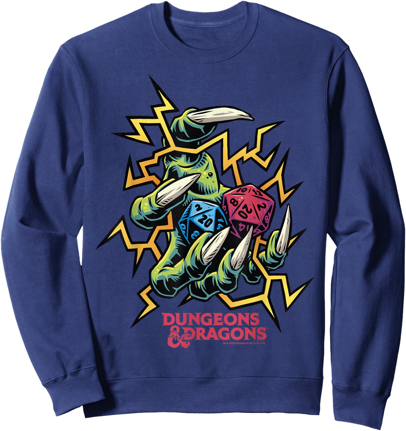 Dungeons & Dragons Electric Dice Roll Sweatshirt - Sweatshirt | Navy