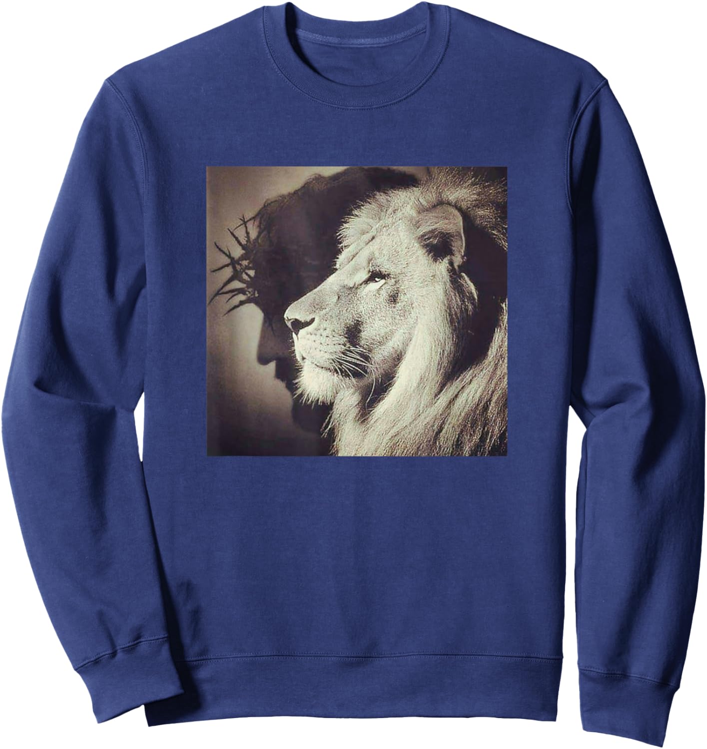 Jesus Lion of Judah Christian Gift Sweatshirt - Sweatshirt | Navy