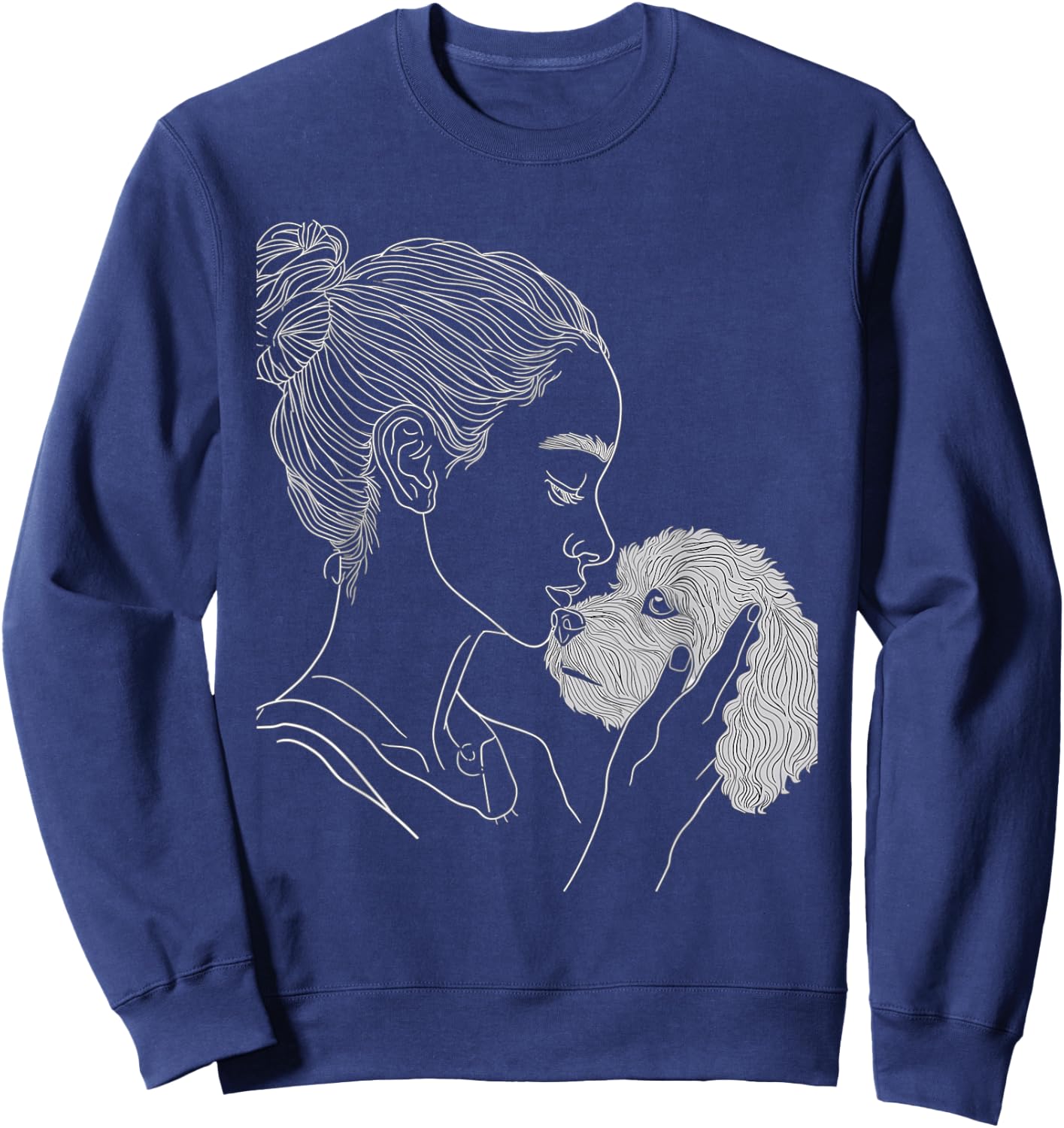 Bichon Frise Dog Mom Dog Art Mother's Day Sweatshirt - Sweatshirt | Navy