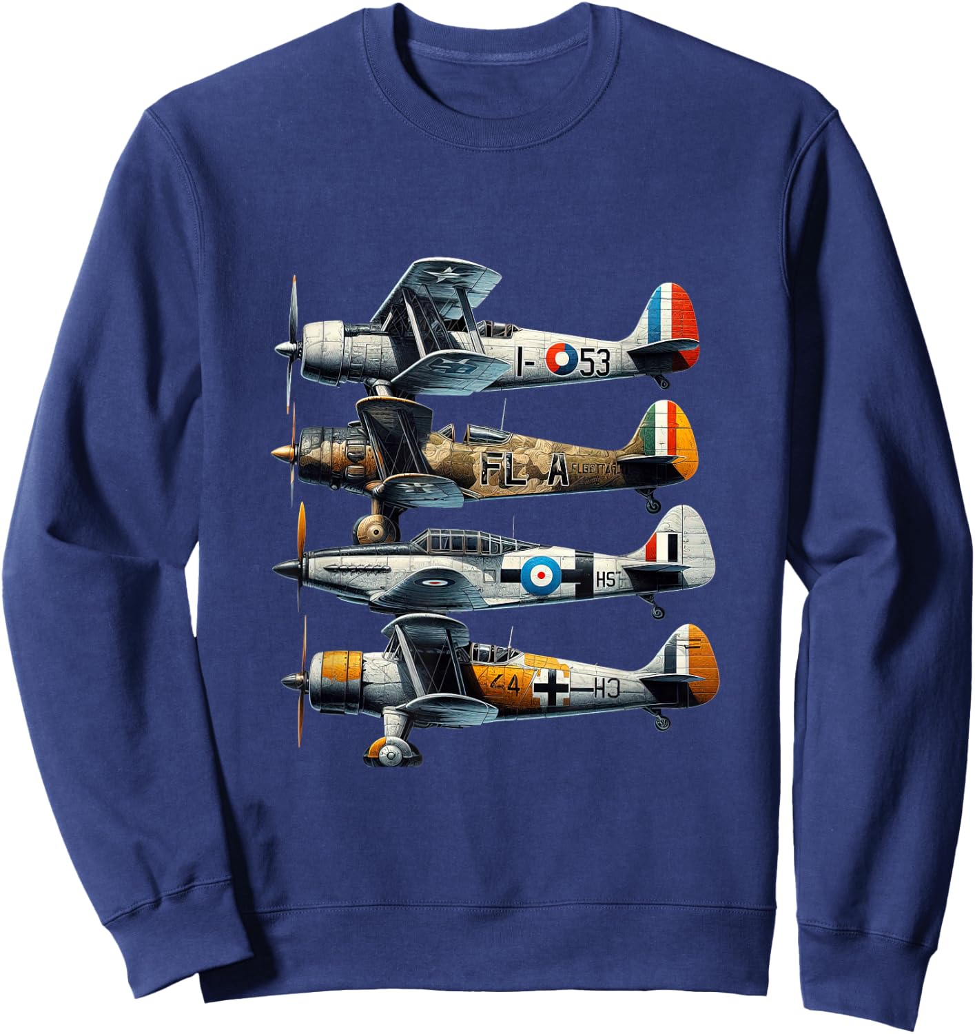 Polikarpov I-153 CR.42 Falco Gloster Gladiator Heinkel He-51 Sweatshirt - Sweatshirt | Navy