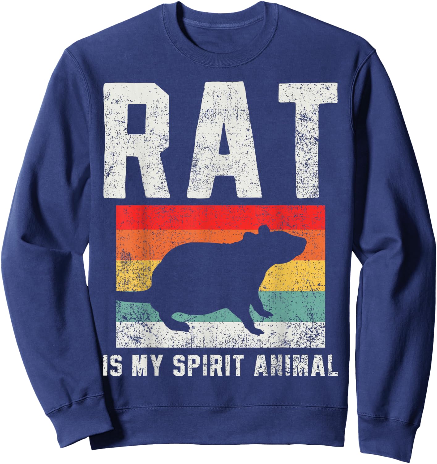Rat Retro Vintage Sweatshirt - Sweatshirt | Navy