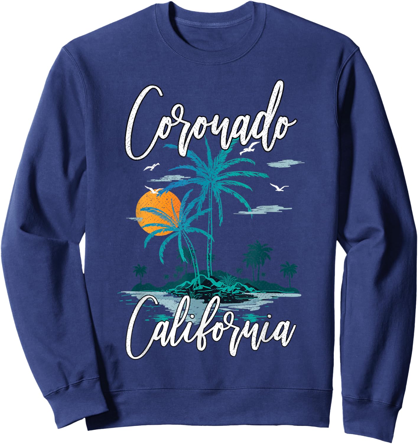 Family Vacation Retro Sunset California Coronado Beach Men Women Kids Sweatshirt - Sweatshirt | Navy