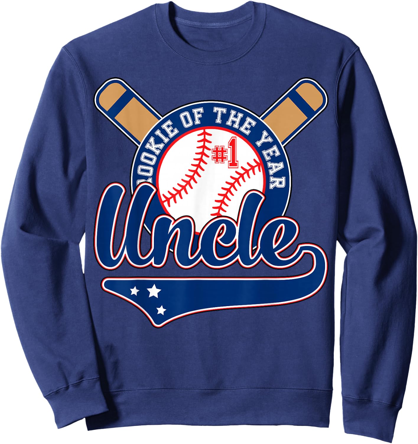 Uncle Rookie of Year 1st Birthday Baseball Theme Matching Sweatshirt - Sweatshirt | Navy