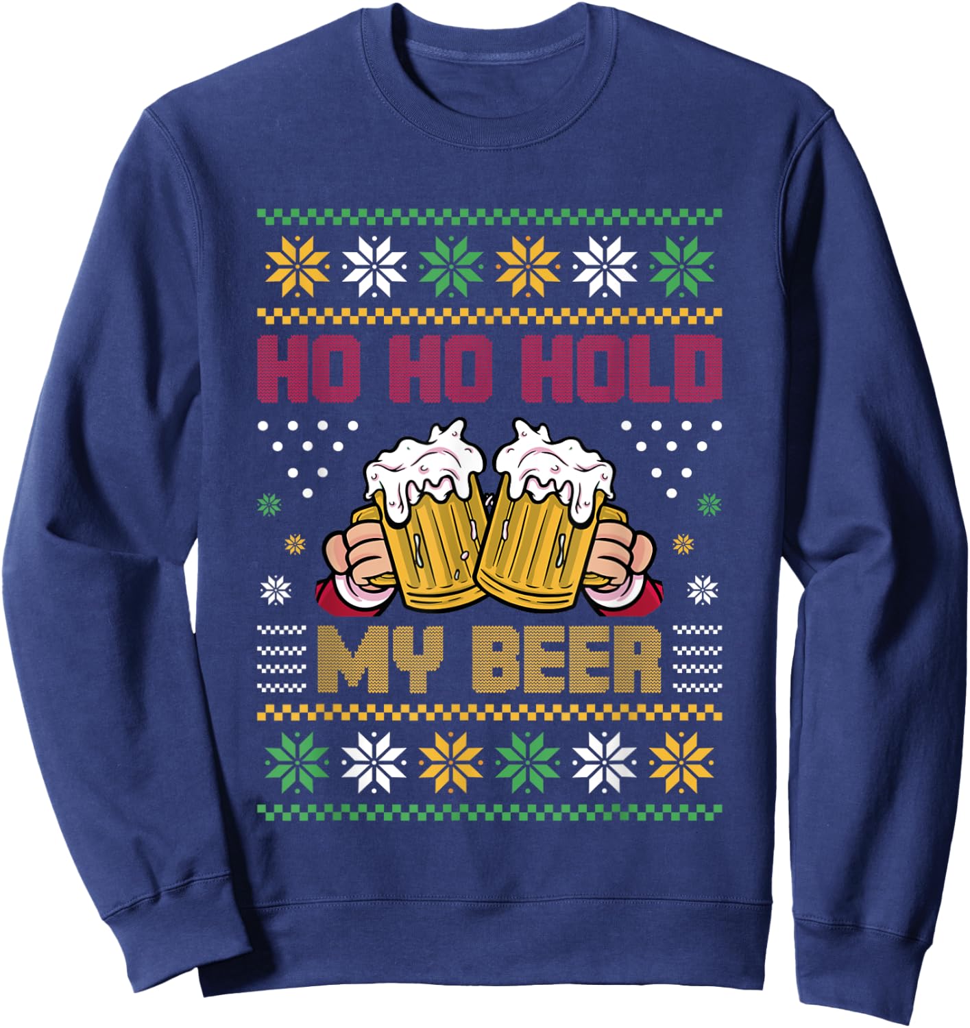 Ho Ho Hold My Beer Sweatshirt - Sweatshirt | Navy