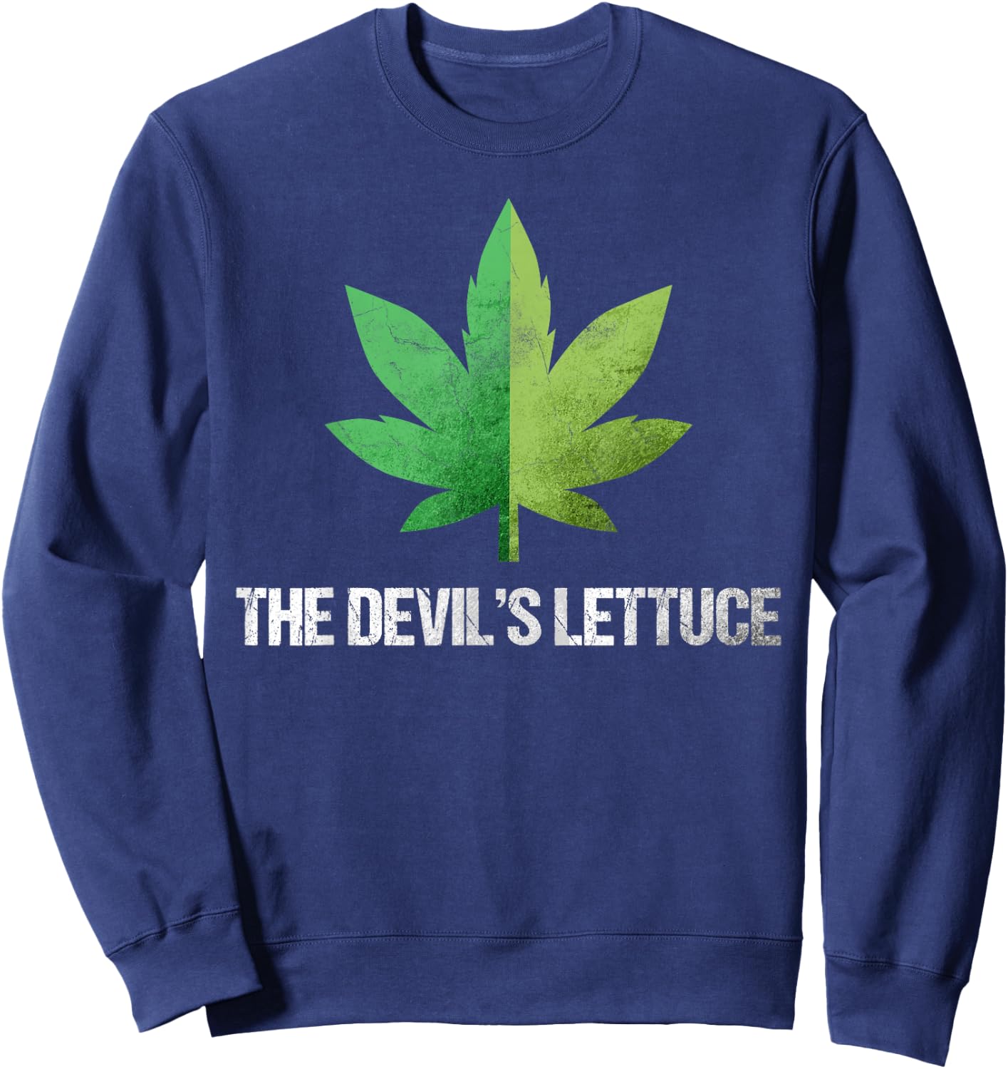 The Devil Smoking Lettuce Smoking Ganja Sweatshirt - Sweatshirt | Navy