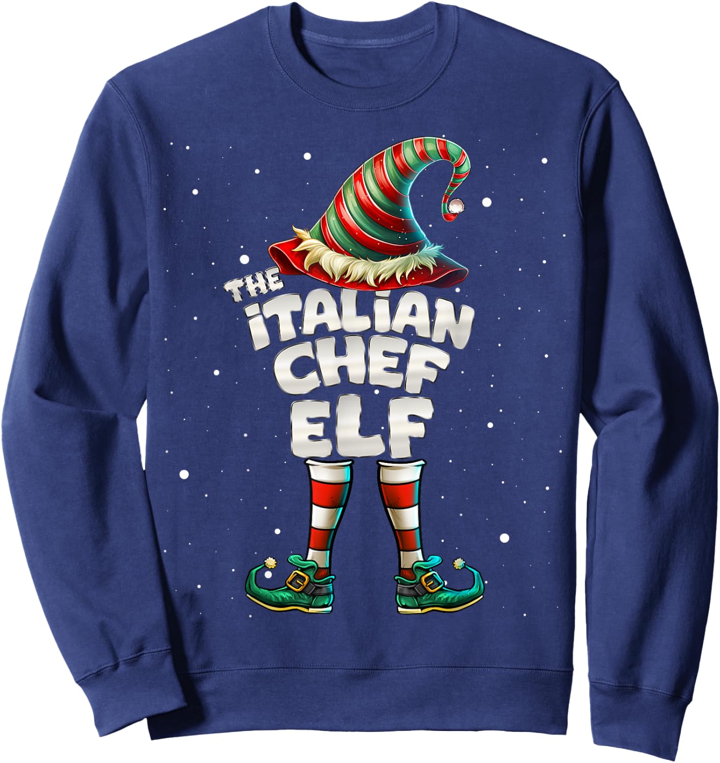 I'm The Italian Chef Elf Family Matching Group Christmas Sweatshirt - Sweatshirt | Navy