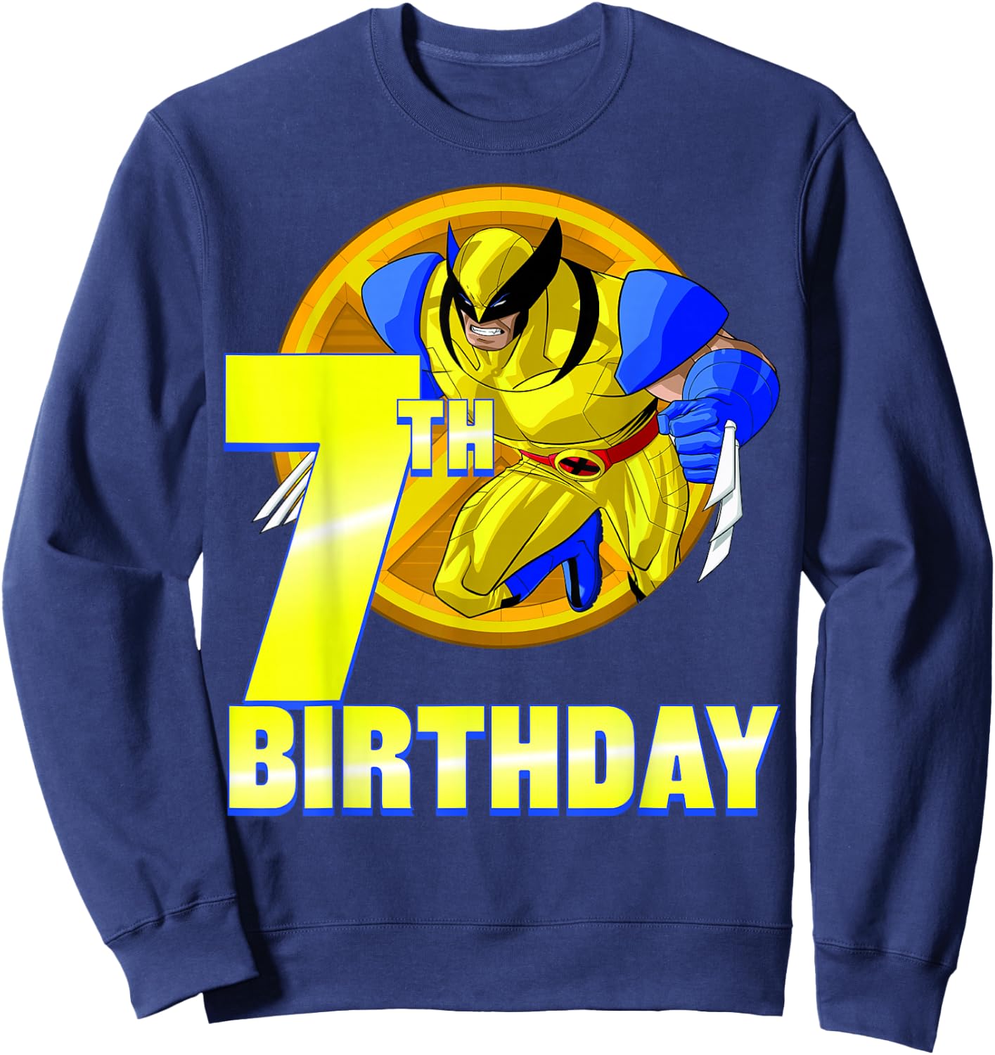Marvel X-Men Wolverine 7th Birthday Badge Sweatshirt - Sweatshirt | Navy