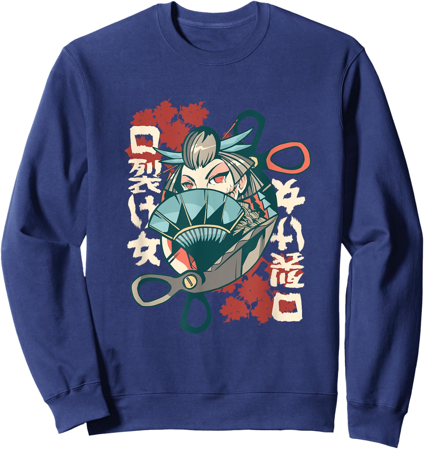 Japanese Kuchisake Onna Sweatshirt - Sweatshirt | Navy