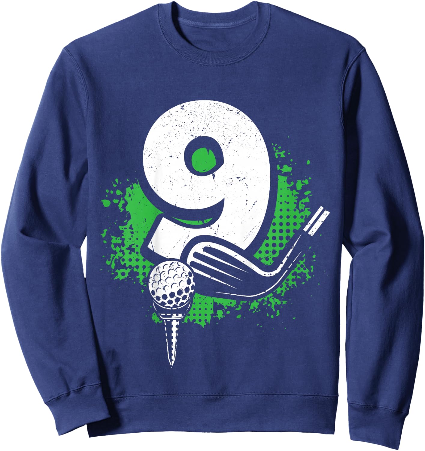 Kids 9th Birthday Boy Golf Player Golf 9 Years Old Sweatshirt - Sweatshirt | Navy