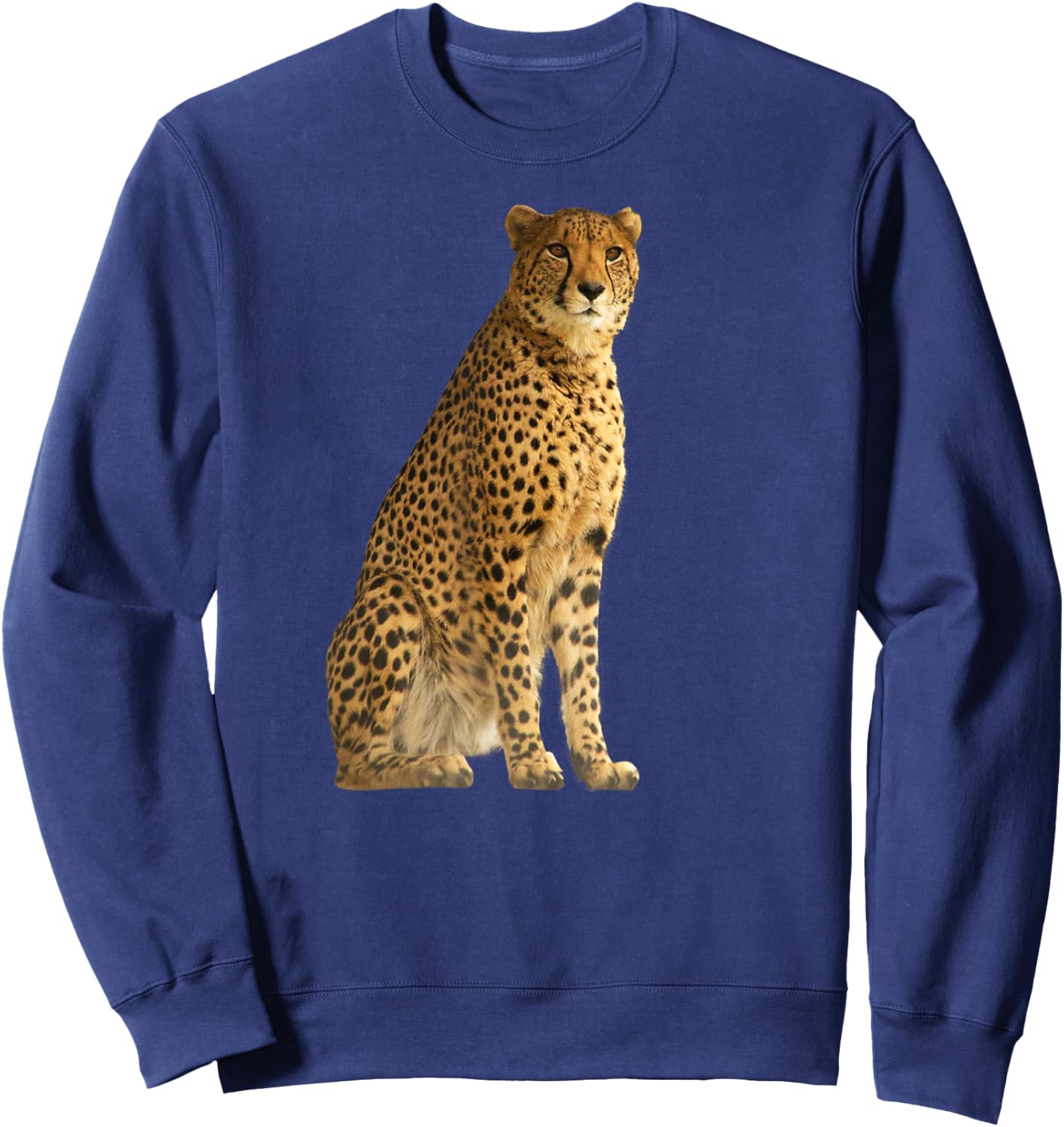 Cheetah Predatory Cat Africa Cat Wild Illustration Women Kids Sweatshirt - Sweatshirt | Navy