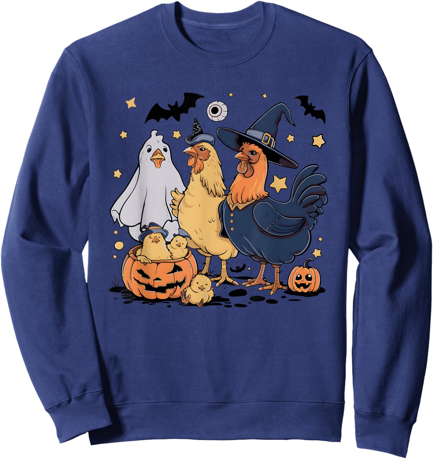 Ghost Chicken Halloween Witch Chicken Sweatshirt - Sweatshirt | Navy