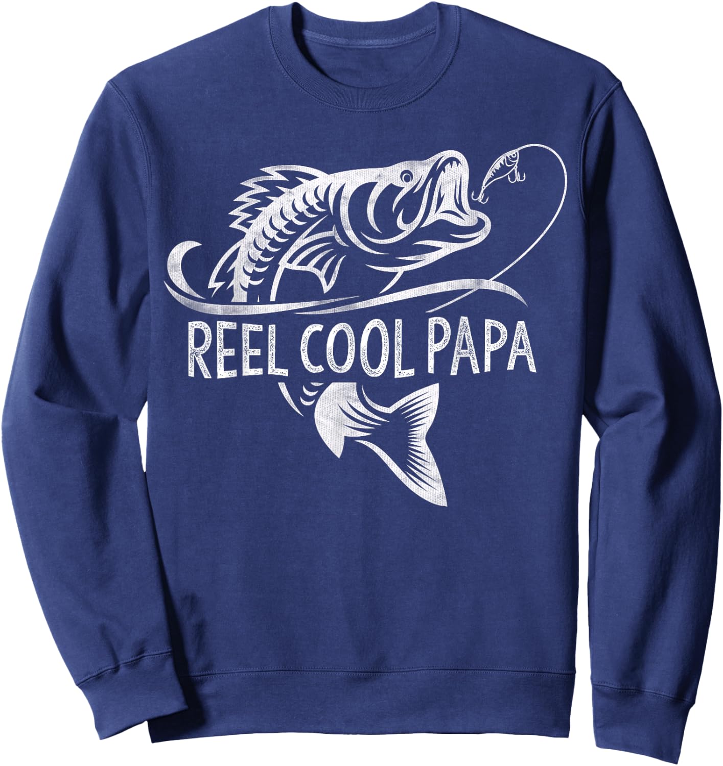 Reel Cool Papa Fishing Dad Gifts Father's Day Fisherman Fish Sweatshirt - Sweatshirt | Navy