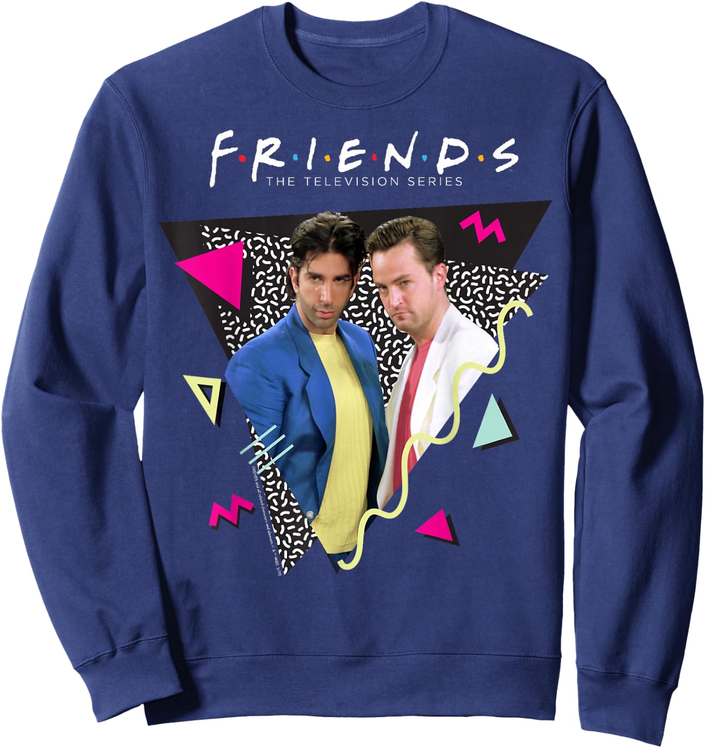 Friends Chandler & Ross Retro Sweatshirt - Sweatshirt | Navy