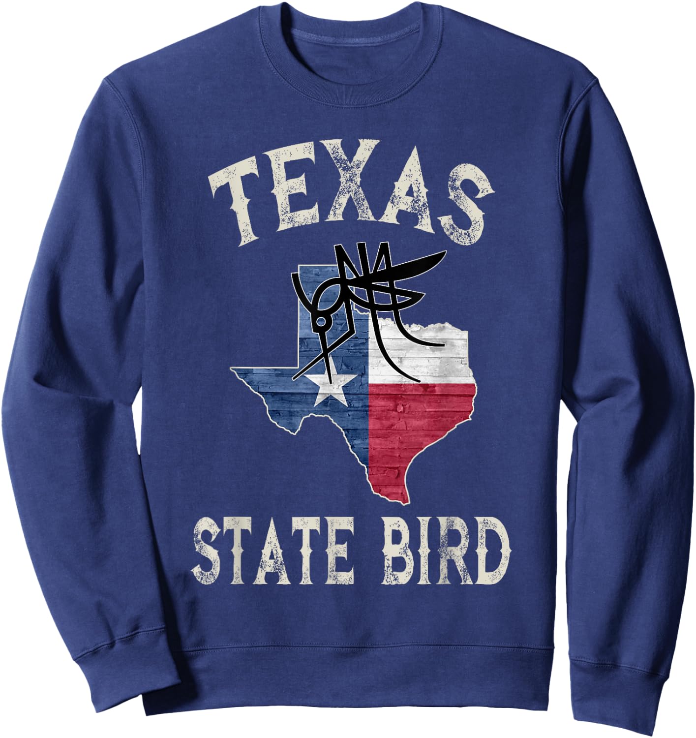 Texas State Bird Mosquito Flag Sweatshirt - Sweatshirt | Navy
