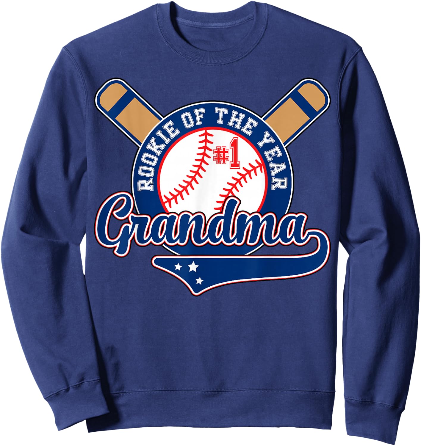 Grandma Rookie of Year 1st Birthday Baseball Theme Matching Sweatshirt - Sweatshirt | Navy
