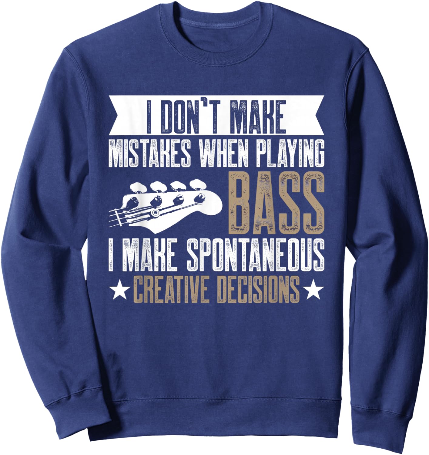 Bass Guitars Vintage Guitarist Guitar Player Gift Sweatshirt - Sweatshirt | Navy