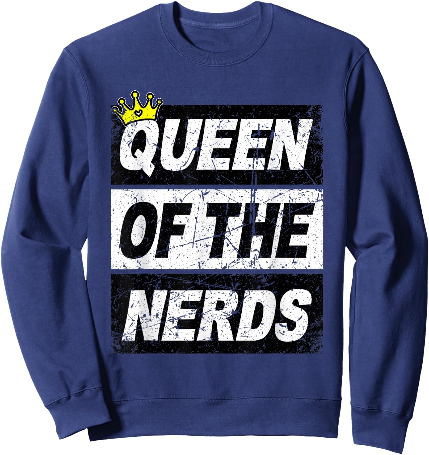 Retro Queen of the Nerds Shirt Funny Geek Women Kids Sweatshirt - Sweatshirt | Navy