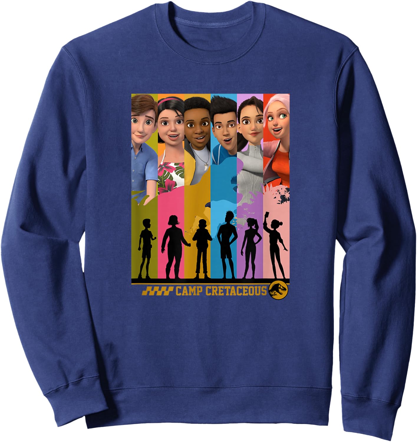 Jurassic World: Camp Cretaceous Group Shot Panels Small Sweatshirt - Sweatshirt | Navy