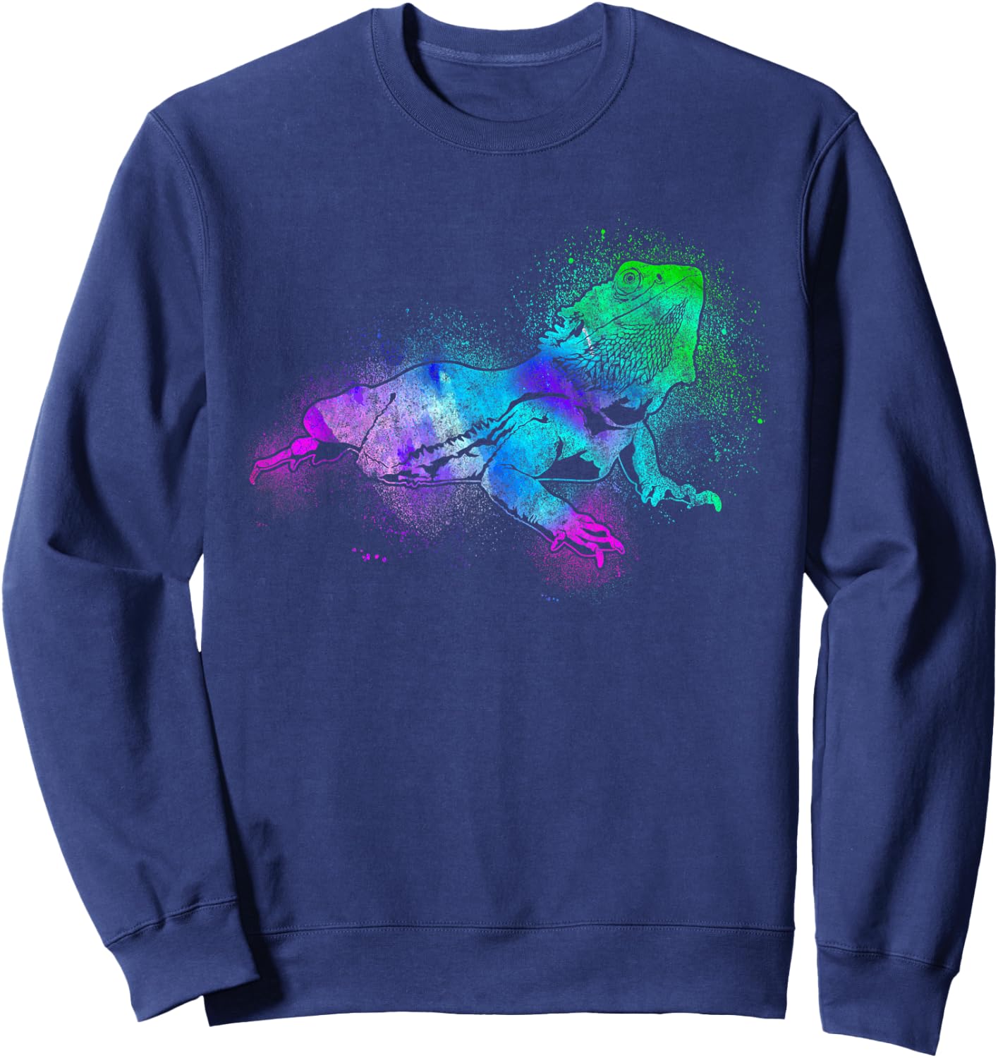Bearded Dragon Watercolor Sweatshirt - Sweatshirt | Navy