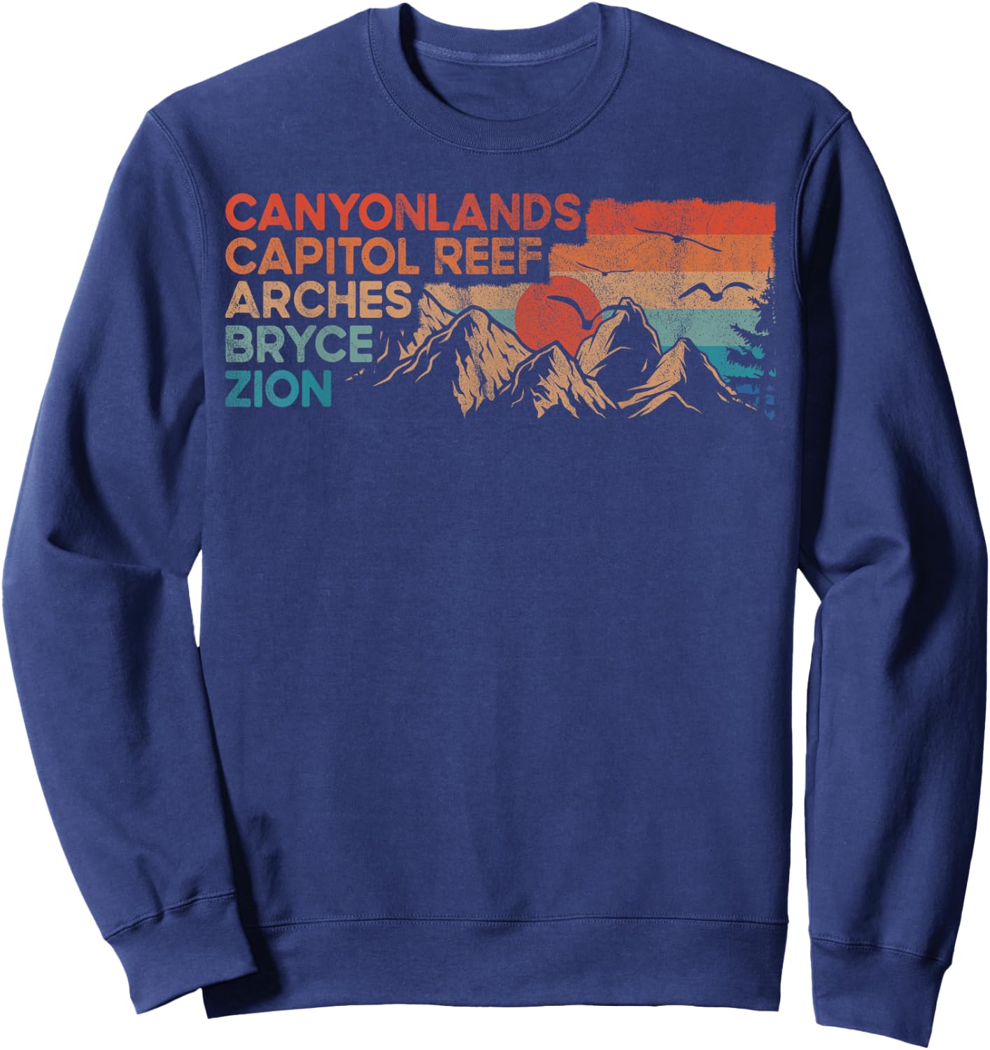 Vintage utah national parks Moab utah mighty five souvenir Sweatshirt - Sweatshirt | Navy