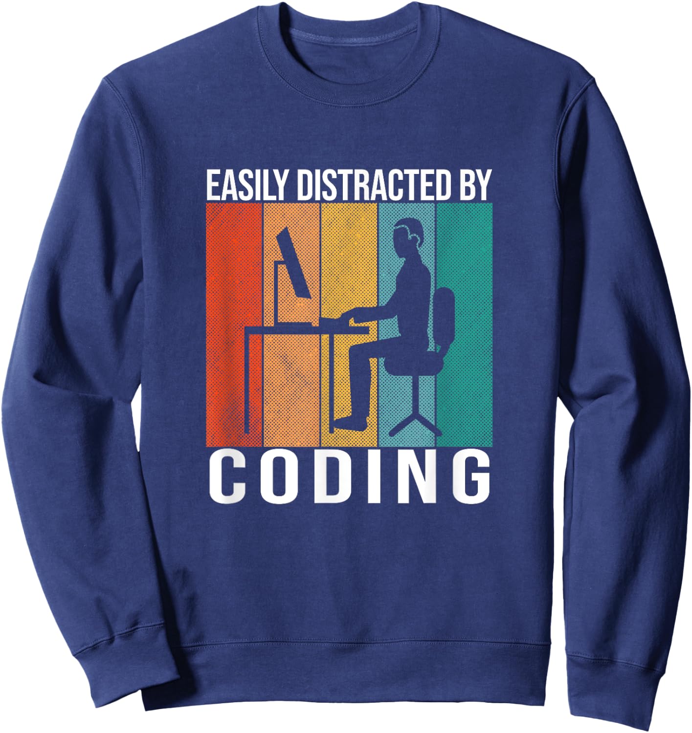 Coding Retro Code Vintage Programmer Developer Funny Coder Sweatshirt - Sweatshirt | Navy