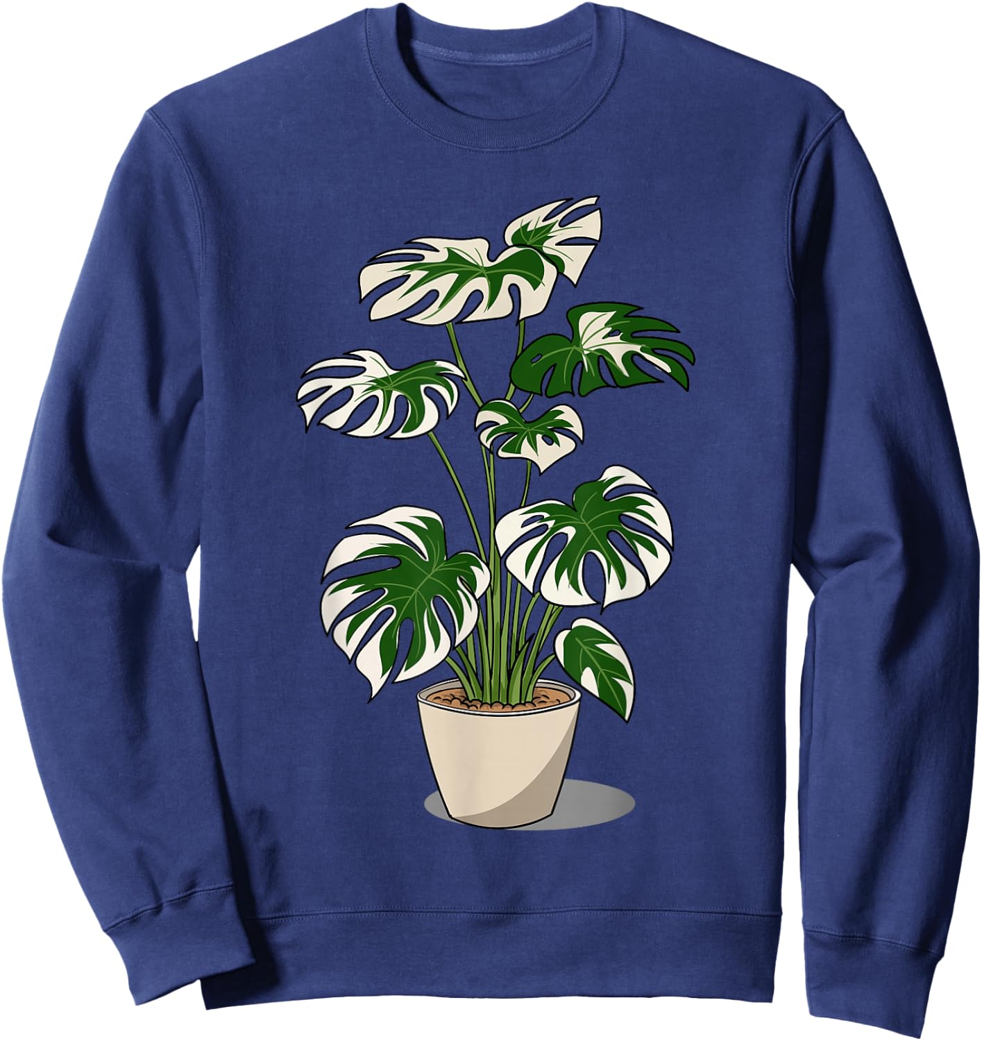 Variegated Monstera Deliciosa Variegata Plant Sweatshirt - Sweatshirt | Navy