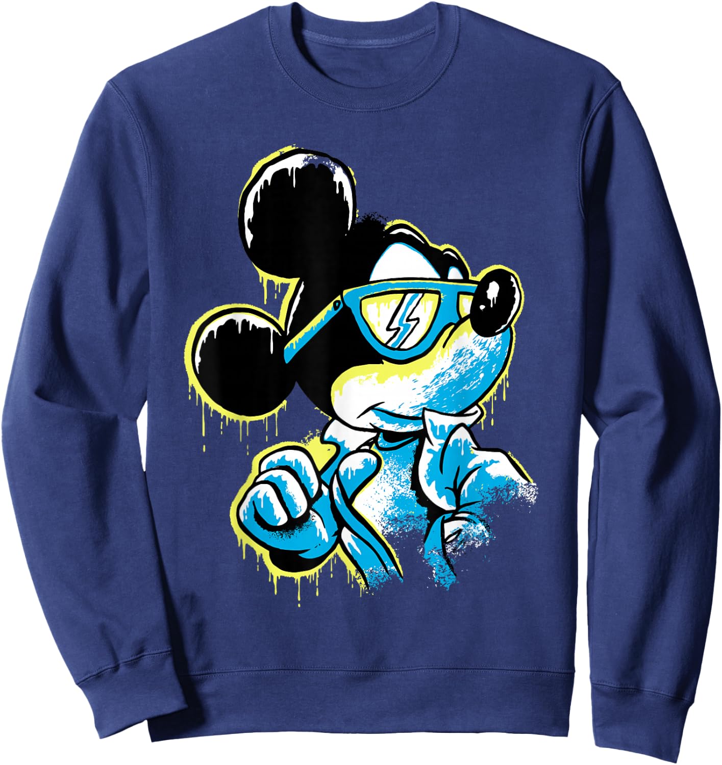 Disney Mickey Mouse ICY Cool Paint Drip Small Sweatshirt - Sweatshirt | Navy