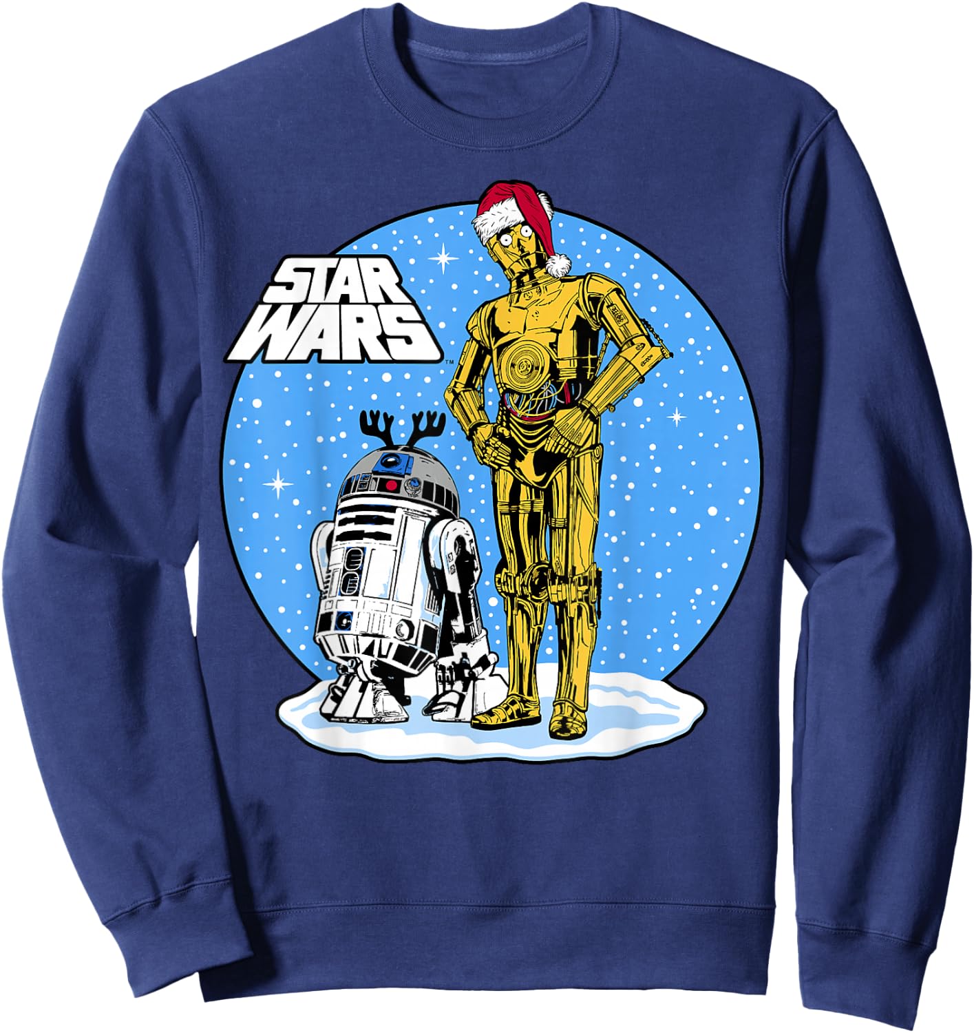 Star Wars Christmas C-3PO & R2-D2 Snow Globe Sweatshirt - Sweatshirt | Navy