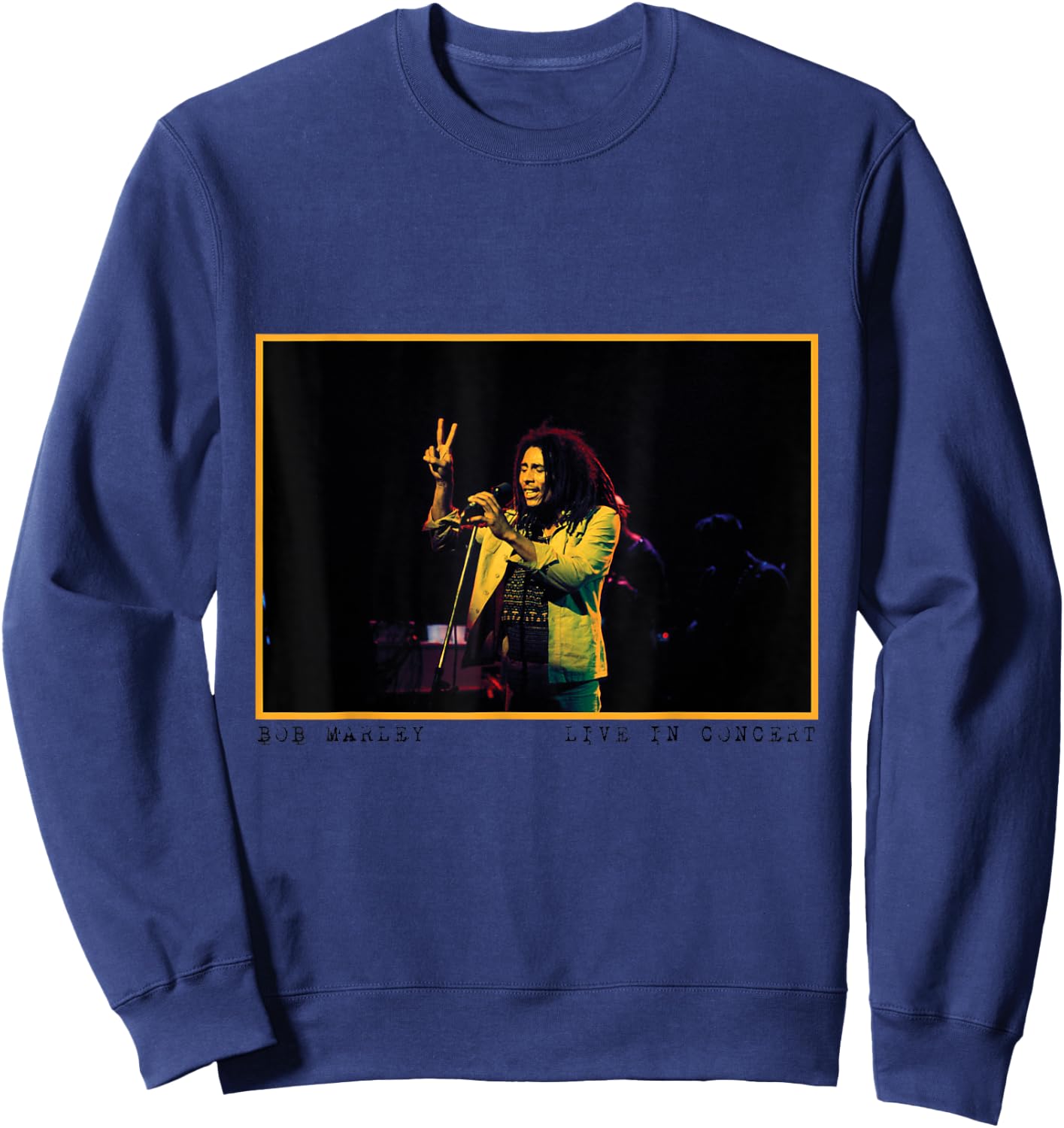 Bob Marley x David Burnett Live in Concert Photo Sweatshirt - Sweatshirt | Navy
