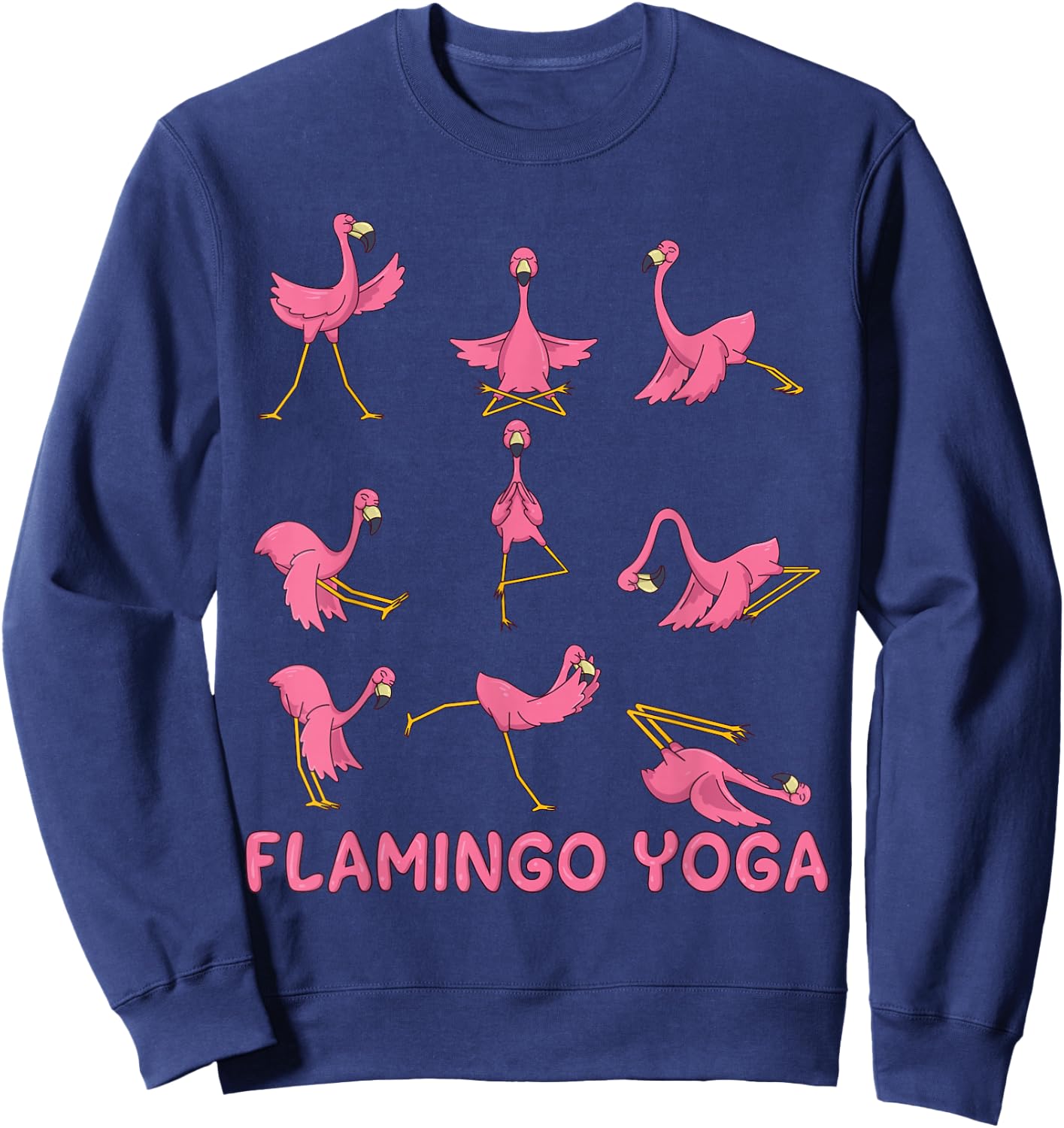 Funny Yoga Shirt Flamingo Yoga Meditation Spiritual Zen Sweatshirt - Sweatshirt | Navy